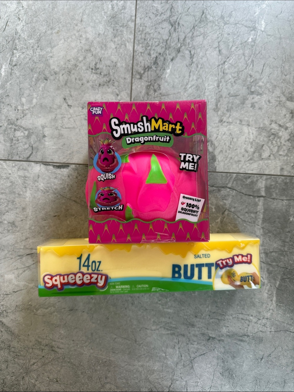VIRAL Smushmart Dragonfruit Squishy Toy & Sunny days butter squishy bundle
